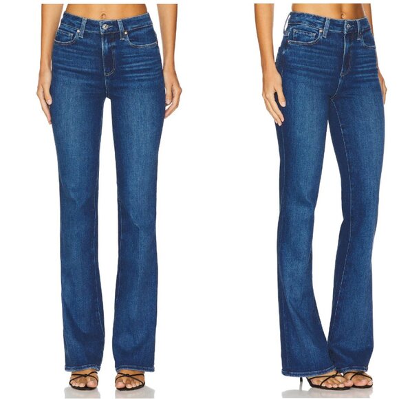 Paige High Rise Laurel Canyon Bootcut Jeans A Capella Size 33 - Picture 2 of 14